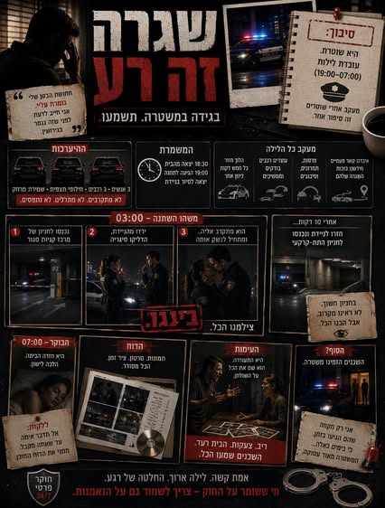 כך חקירה סמויה חשפה רומן בלילה בתוך ניידת